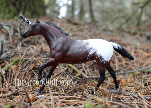 Model horse resculpted and repainted to bay appaloosa unicorn Model horse resculpted and repainted to bay appaloosa unicorn